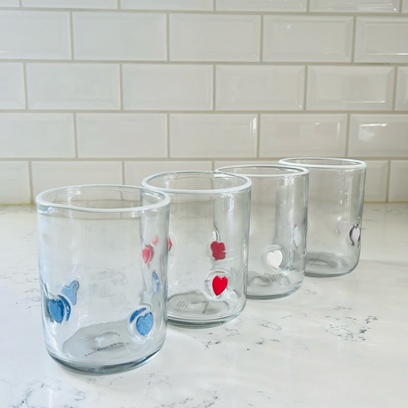 Anthropologie Icon Juice Glass Blue Heart RARE - Picture 8 of 8